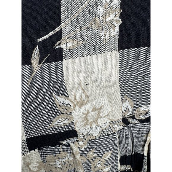 Vintage‎ Allison Che Midi Dress Women 12 Tan Black Pilgrim Peasant Farm House - Picture 4 of 12